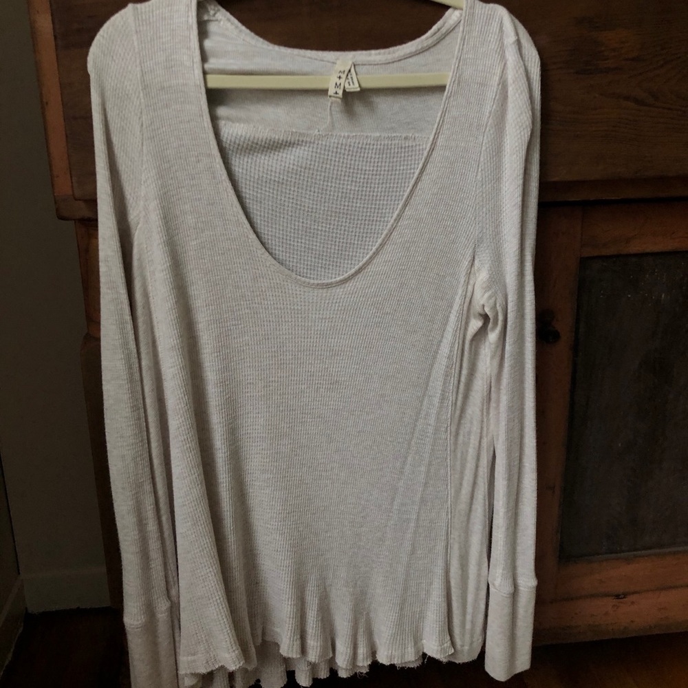 Free People Waffle Shirt